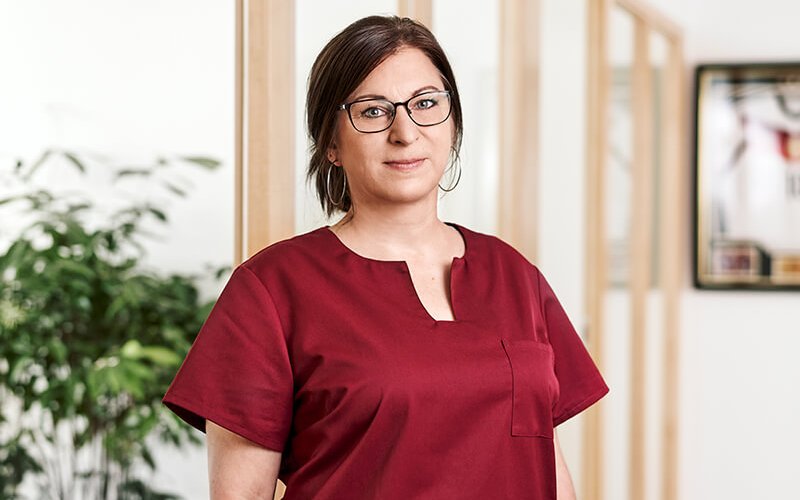 Britta Kassner ist im Sekretariat der Orthopädie Mediapark tätig.